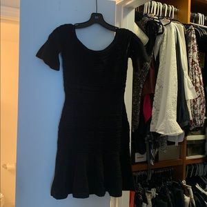 Alexis black cap sleeve minidress